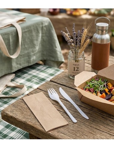 Pack Cubiertos Bis EKO + Servilleta Kraft - Betik (500Uds)