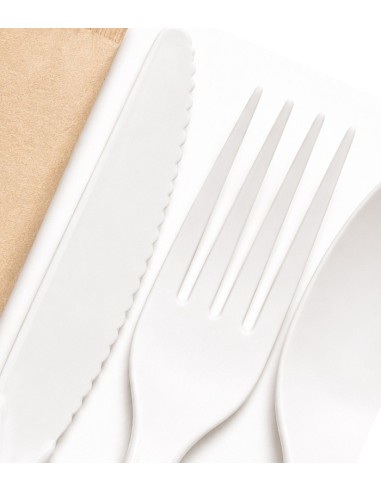 Pack Tris Cubiertos PLA + Servilleta Kraft - Betik (500Uds)