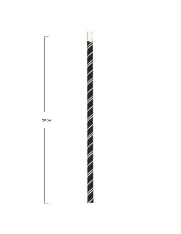 Pajita Cuchara Papel Negra y Blanca 8x200mm - Betik (6000Uds) 2