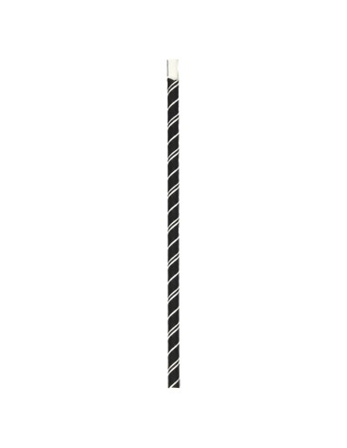 Pajita Cuchara Papel Negra y Blanca 8x200mm - Betik (6000Uds)