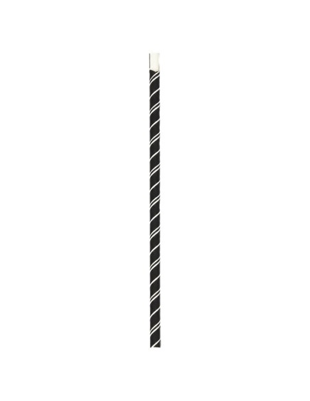 Pajita Cuchara Papel Negra y Blanca 8x200mm - Betik (6000Uds)