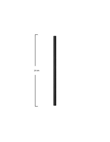 Pajita de Papel Recta Negra 140x8mm - Betik (6000Uds)