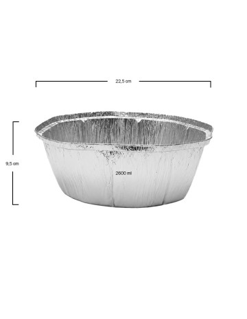 Envase de aluminio oval 2600ml (125uds) 2