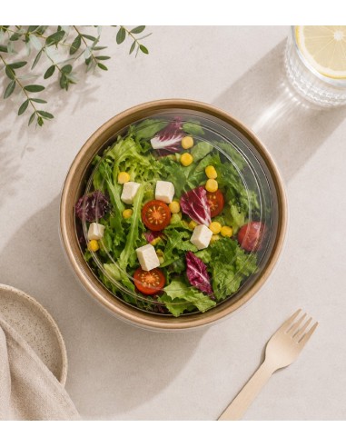 Ensaladera Kraft con Tapa Antivaho PET - Betik (250Uds)