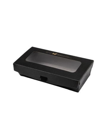 Estuche Sushi Negro/Kraft con Ventana Antivaho Panorámico