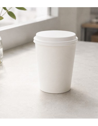 Tapa de cartón blanco para vaso sin plástico - Betik (1000Uds)