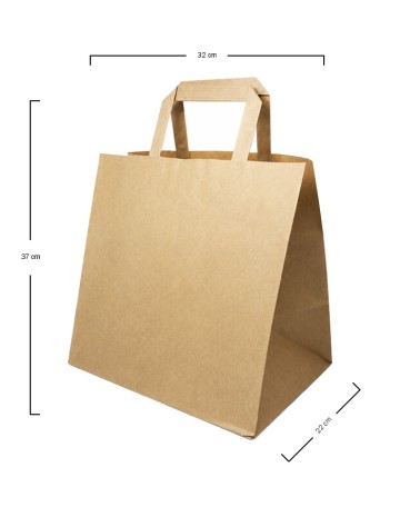 Bolsa Kraft Base Ancha 32x37+22 cm | Ecológica y Resistente 2
