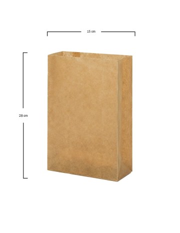 Bolsa de papel kraft 15x28+6cm (1000uds) 2