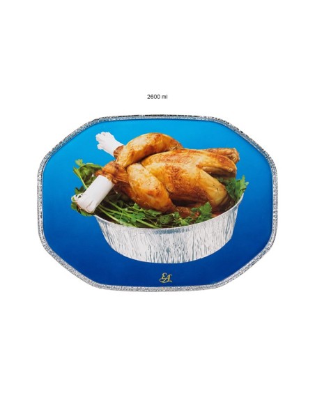 Tapa envase aluminio oval (125uds)