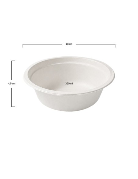 Bol Biodegradable de Fibra 350 cl | Bowl Ecológico Hostelería