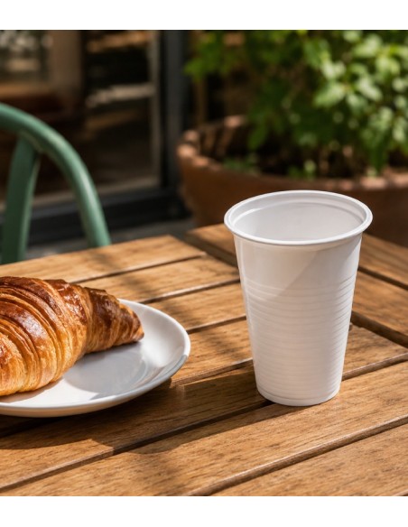 Vaso de plástico blanco 220ml (3000Uds)
