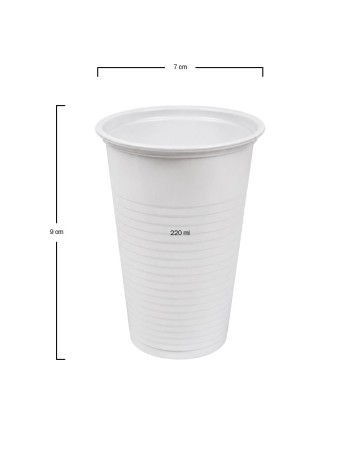 Vaso de plástico blanco 220ml (3000Uds) 2