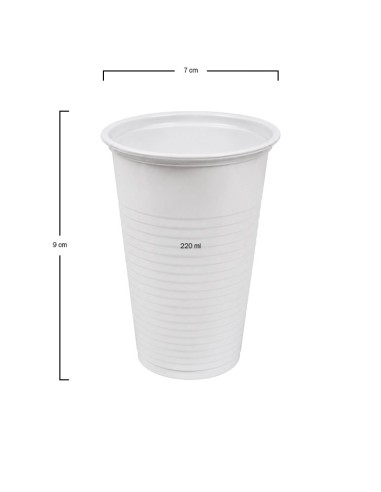 Vaso de plástico blanco 220ml (3000Uds)