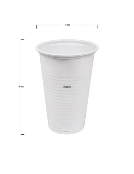 Vaso de plástico blanco 220ml (3000Uds)