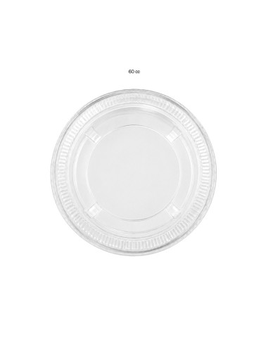 Tapa PET para tarrina de salsas 60cc transparente (2500Uds)
