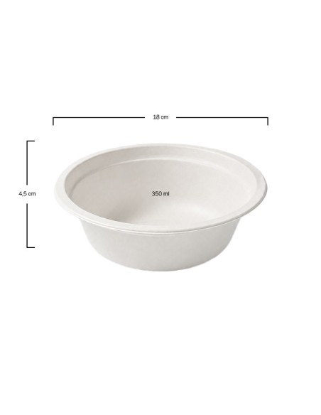 Bol Biodegradable de Fibra 350 cl | Bowl Ecológico Hostelería