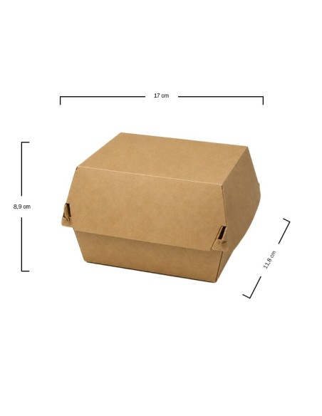 Caja burger Kraft mediana 12x12cm (600uds)