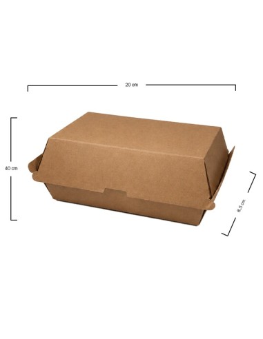 Caja Doble Burger Kraft 20x11x8,5cm (200uds)