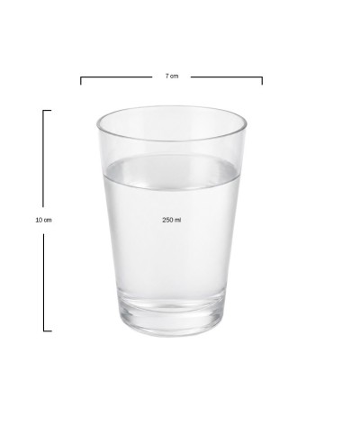 Vaso policarbonato 250ml (6uds)
