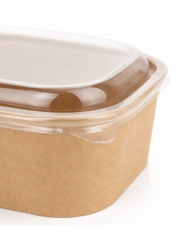 Envase Hermético Rectangular Kraft con Tapa PET 250ml - Betik (500uds)