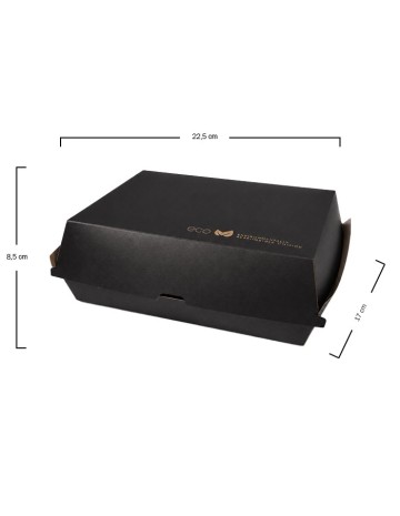 Caja Kraft Negra Costillas 225x170x85mm 305gr - Black Collection (300Uds) 2