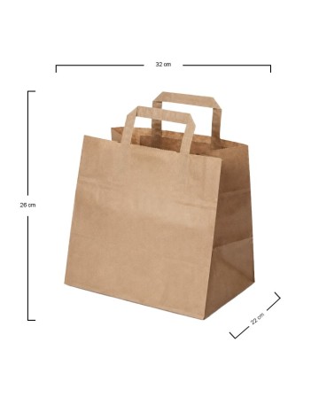 Bolsa Papel Kraft con Asa Plana 32+22x36cm - Betik (250Uds) 2