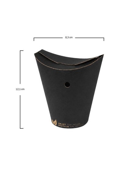 Envase Patatas con Tapa y Agujeros 305gr - Black Collection (1000Uds)
