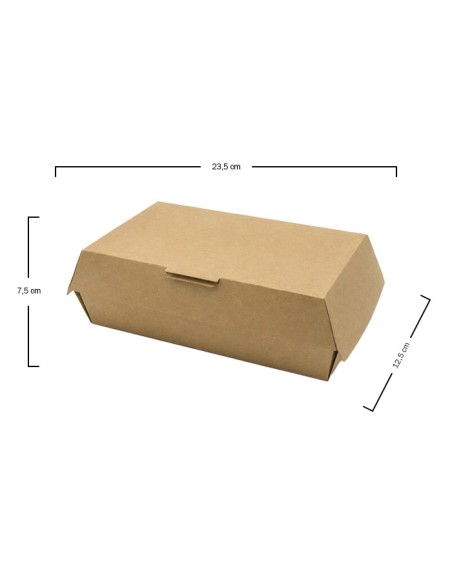 Envase Hot Dog Kraft Microcanal 23,5x12,5x7,5cm - Betik (200Uds)