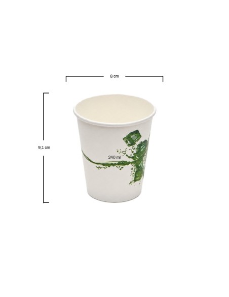 Vaso de Cartón Blanco para Bebida Fría - Betik (1000 Uds)