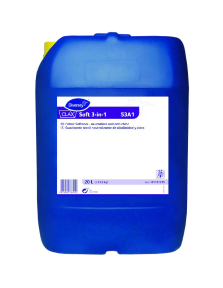 Suavizante Textil Clax Soft Fresh 3 en 1 53A1 20L - Diversey