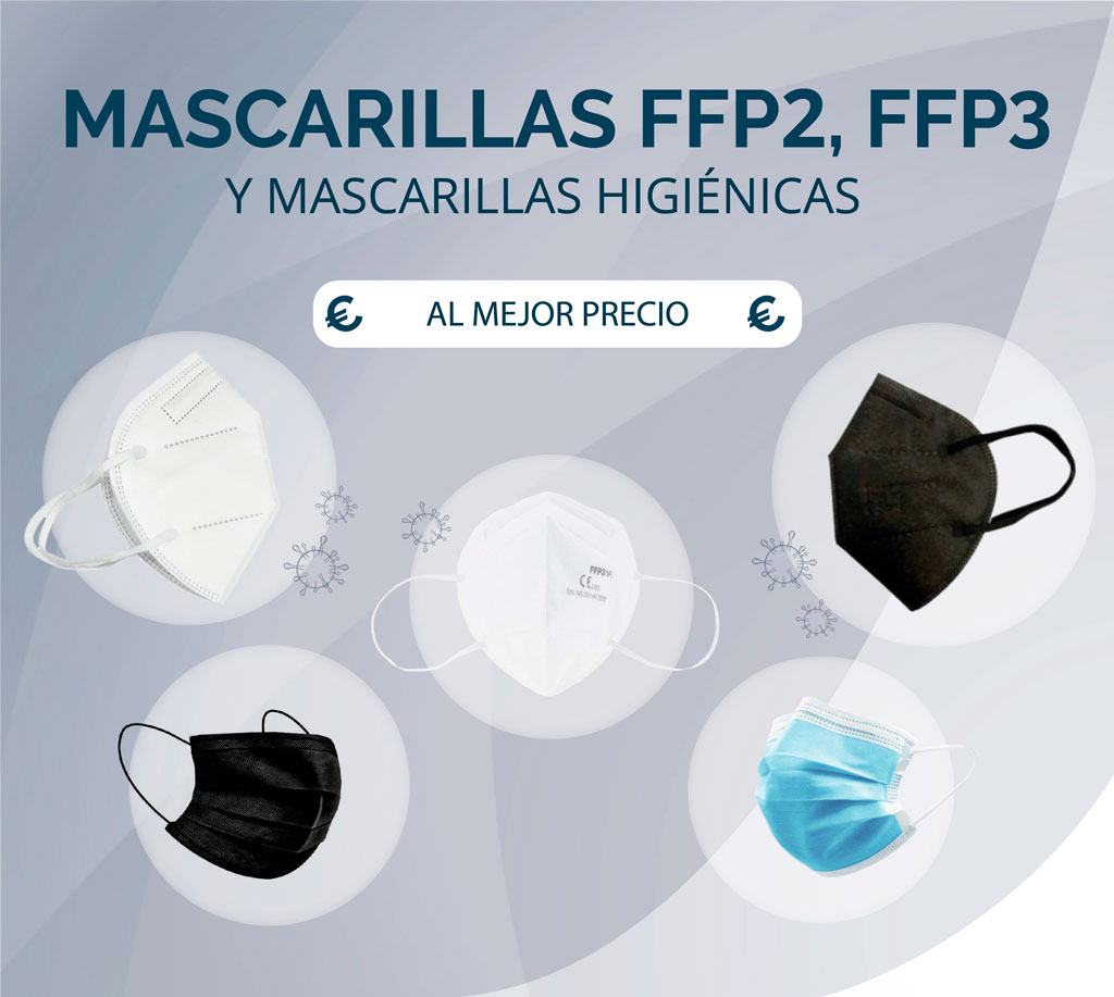 Mascarillas higiénicas y mascarillas FFP2 y FFP3 homologadas online